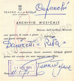 Opera Singers - Lot of 28 La Scala Receipts & Contracts