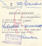 Opera Singers - Lot of 28 La Scala Receipts & Contracts