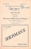 Levant, Oscar - Signed Program N.Y.