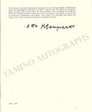 Klemperer, Otto - Lot of 4 Programs
