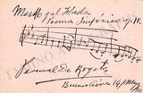 De Rogatis, Pascual - Autograph Music Quote Signed 1909