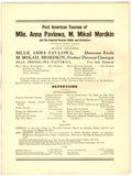 Pavlova, Anna - Performance Booklet 1910