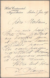 Plancon, Pol - Autograph Letter Signed 1898