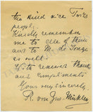 Zur Muhlen, Raimund von - Autograph Letter Signed 1891