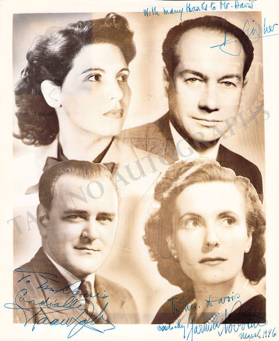 Jobin, Raoul - Novotna, Jarmila - Singher, Martial - Signed Photograph