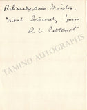 Cottenet, Rawlins Lowndes - Autograph Letter Signed 1932 to A. Toscanini