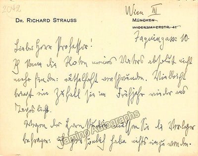 Strauss, Richard - Autograph Note Signed