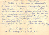 Vestris, Rose - Autograph Letter Signed 1792