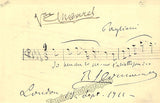 Leoncavallo, Ruggero - Maurel, Victor - Van Biene, Auguste - Autograph Music Quote Signed 1911