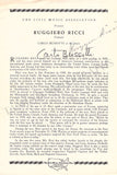 Ricci, Ruggiero - Signed Program