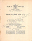 Ballet Russes Diaghilev - Performance Program ROH London 1912