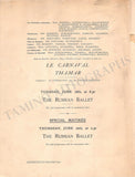 Ballet Russes Diaghilev - Performance Program ROH London 1912