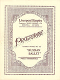 Russian Ballet - Concert Program Liverpool 1928