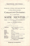 Menter, Sophie - Set of 3 Concert Programs Vienna 1897 & 1900