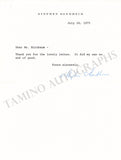 Sondheim, Stephen - Signed Photograph & Letter