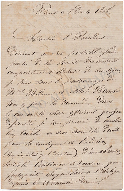 Theresa (Emma Valladon) - Autograph Letter Signed 1868 & Print