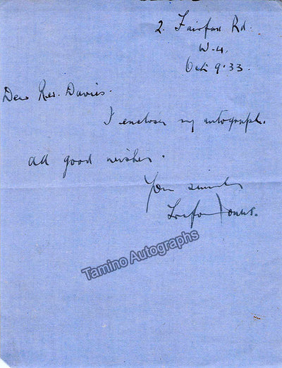 Jones, Trefor - Autograph Note Signed
