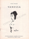 Barber, Samuel - Program Vanessa 1958 World Premiere