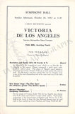 De los Angeles, Victoria - Signed Program Los Angeles 1952