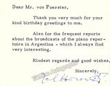 Horowitz, Vladimir - Set of 8 Signed Typed Letters & Notes