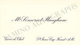 Somerset Maugham, William - Signed Visiting Card