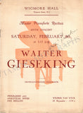 Gieseking, Walter - Signed Program London
