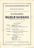 Backhaus, Wilhelm - Set of 36 Concert Programs