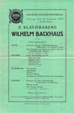 Backhaus, Wilhelm - Set of 36 Concert Programs