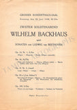 Backhaus, Wilhelm - Set of 36 Concert Programs