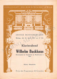 Backhaus, Wilhelm - Set of 36 Concert Programs