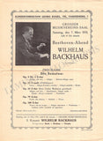 Backhaus, Wilhelm - Set of 36 Concert Programs