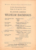Backhaus, Wilhelm - Set of 36 Concert Programs