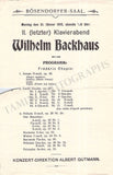 Backhaus, Wilhelm - Set of 36 Concert Programs