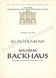 Backhaus, Wilhelm - Set of 36 Concert Programs