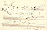 Leroux, Xavier - Autograph Music Quote Signed 1916