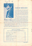 Menuhin, Yehudi - Signed Concert Program 1950