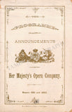 Her Majesty's Opera Company - US Tour Program 1881-1882