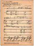 Ginastera, Alberto - Signed Score for "Pampeana Nr. 1"