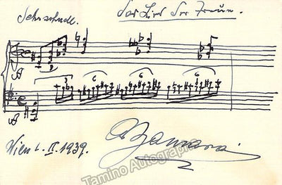 Zamara, Alfred - Autograph Music Quote Signed 1939