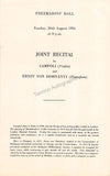 Campoli, Alfredo - Dohnanyi, Ernst von - Double Signed Program Edinburgh 1956