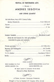 Segovia, Andres - Signed Program 1962