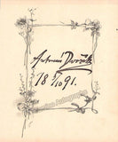 Dvorak, Anton - Signed Page 1891