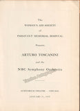 Toscanini, Arturo - Concert Program Chicago 1939