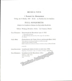 Hindemith, Paul - Lot of 5 Programs 1949-1960