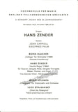Zender, Hans - Lot of 4 Concert Programs Berlin 1969-1977