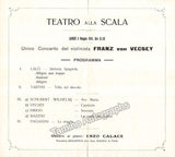 Vecsey, Franz von - Concert Program Milan 1914