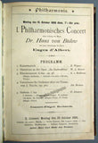 Von Bulow, Hans - Brahms, Johannes - Grieg, Edvard - 11 bound programs 1888-1889