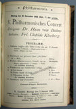 Von Bulow, Hans - Brahms, Johannes - Grieg, Edvard - 11 bound programs 1888-1889
