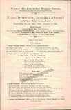 Wiener Akademischer Wagner-Verein - Program Lot 1895-1901