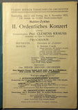 Krauss, Clemens - Set of 5 Mahler Programs 1924-1926